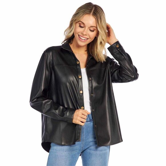 Mud Pie Jackets & Blazers - NWT - Mudpie Salem Vegan Leather Shacket.  Size Medium.